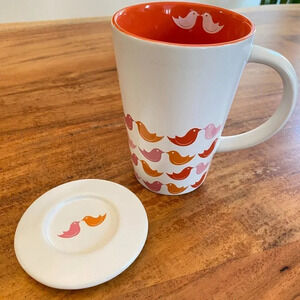 Davids Tea Mug Lovebirds 12 Oz. With Lid The Perfect Tea Mug